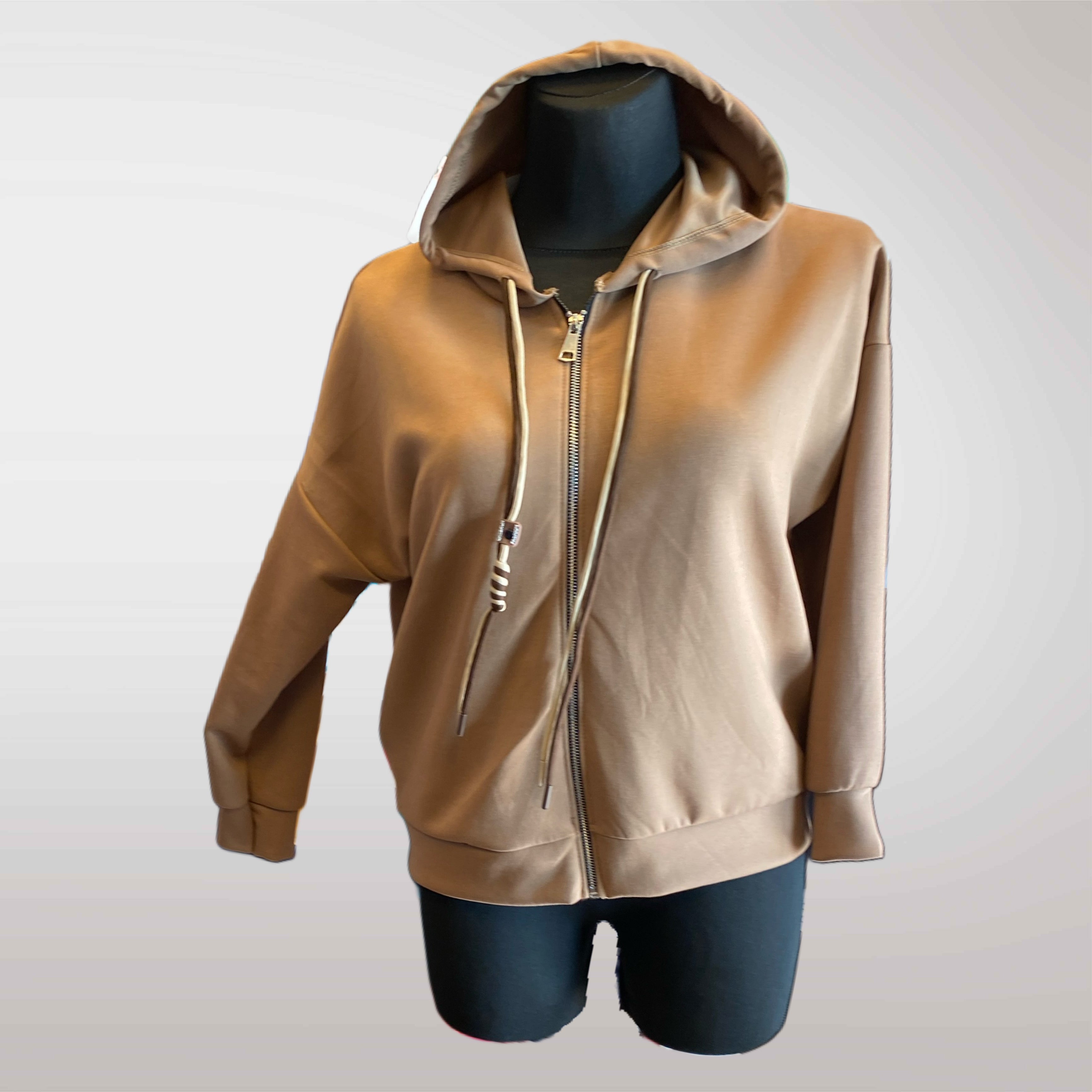 Bluza Z Kapturem Na Suwak Kieszenie