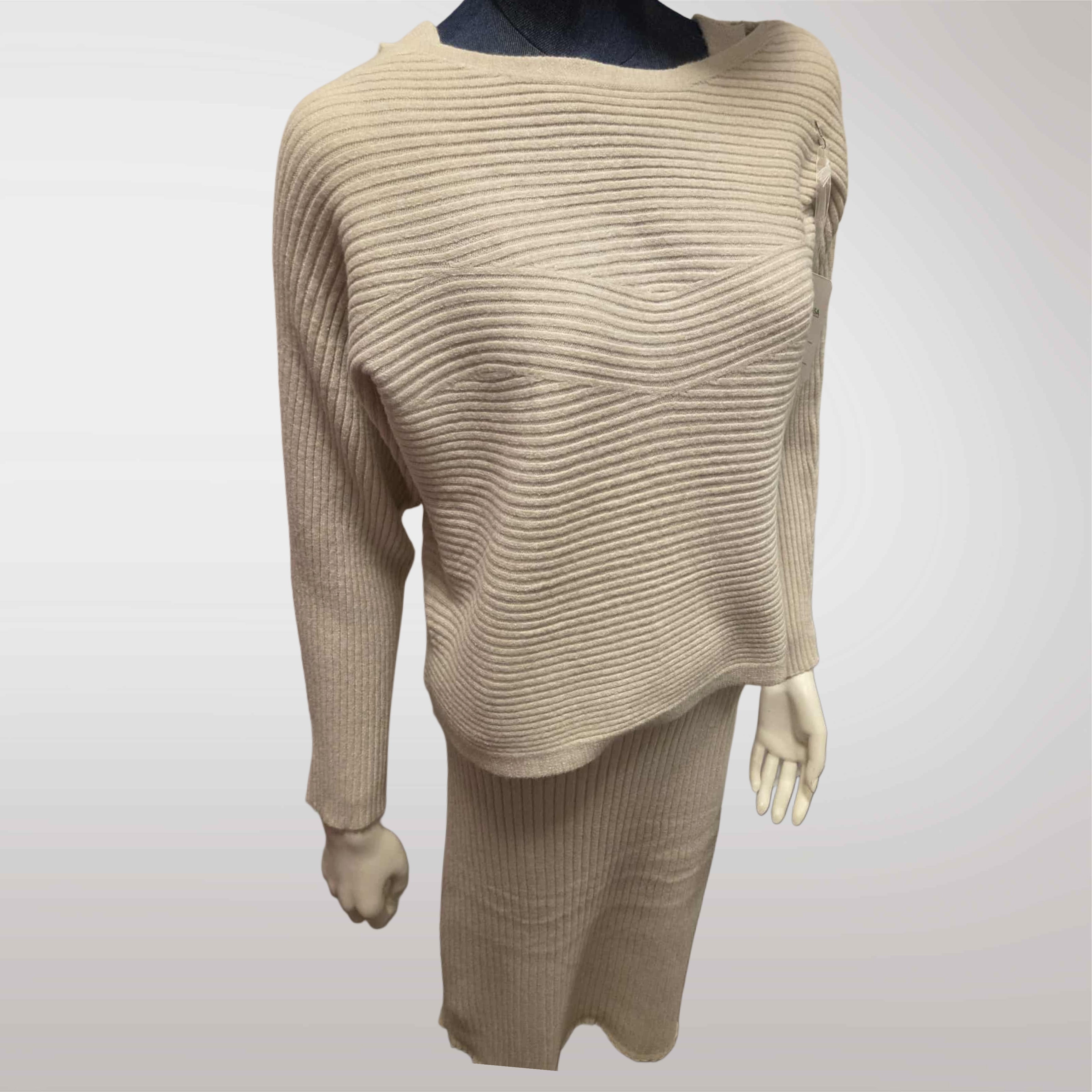 Damski Komplet Dzianinowy Sukienka i Sweter