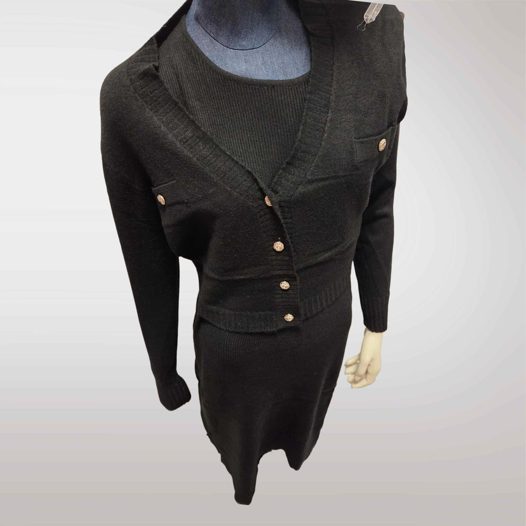 Zimowy Komplet Dzianinowy Sukienka + Sweter