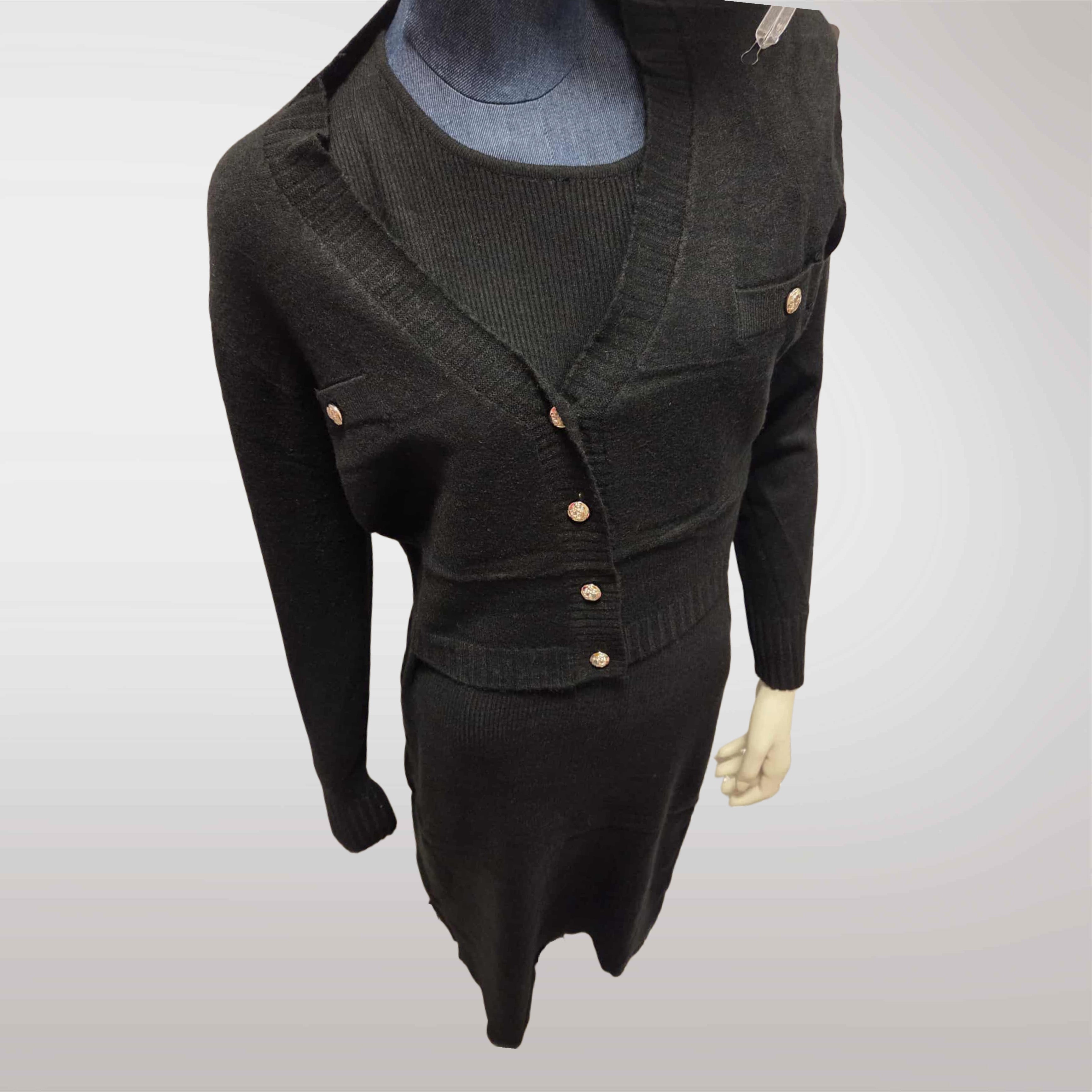 Zimowy Komplet Dzianinowy Sukienka + Sweter