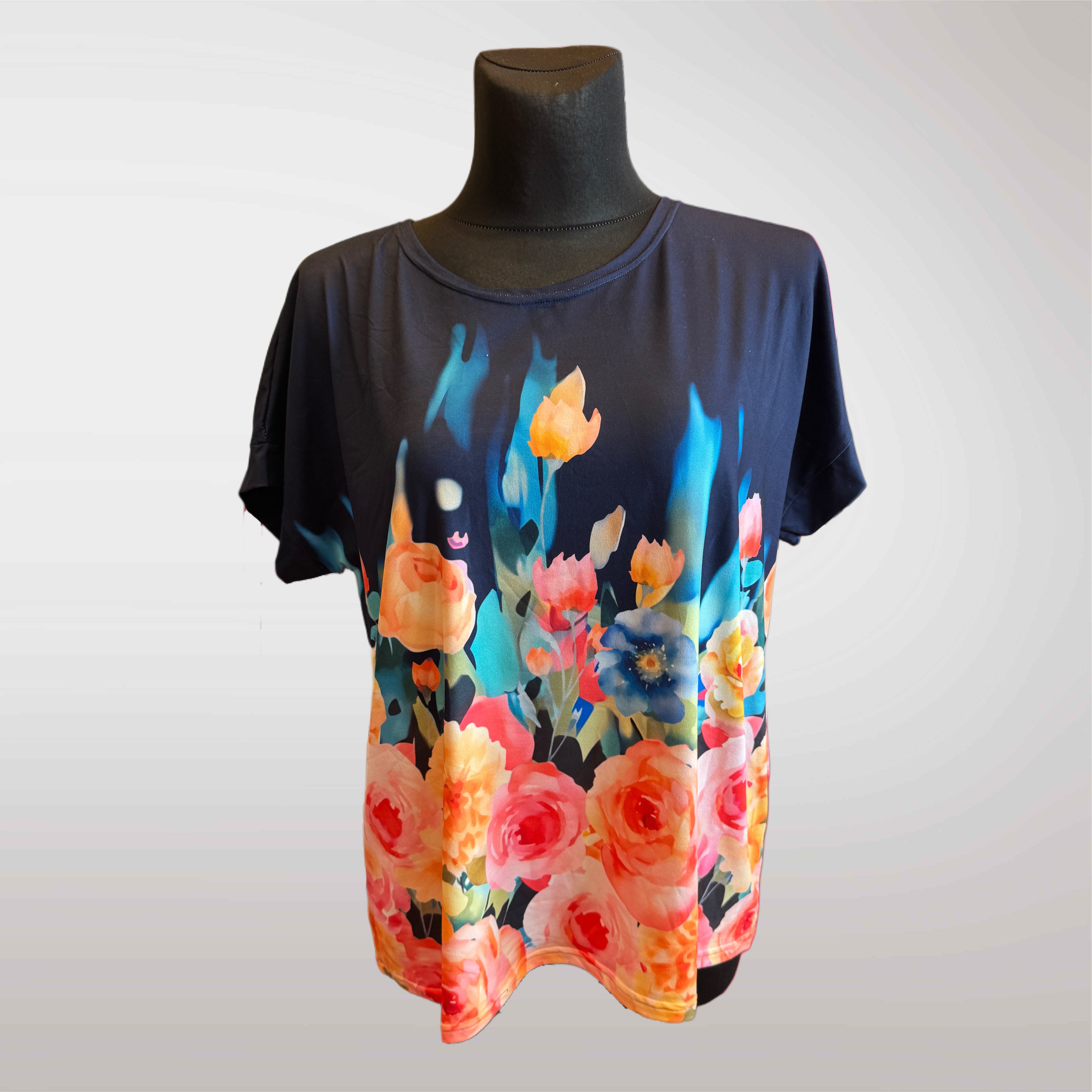 Damska Bluzka w Kwiaty Oversize