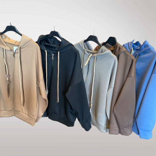 Bluza Z Kapturem Na Suwak Kieszenie - OMDM - Sklep Odzieżowy