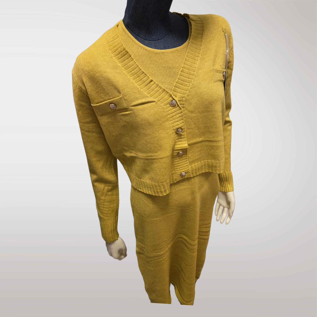 Zimowy Komplet Dzianinowy Sukienka + Sweter