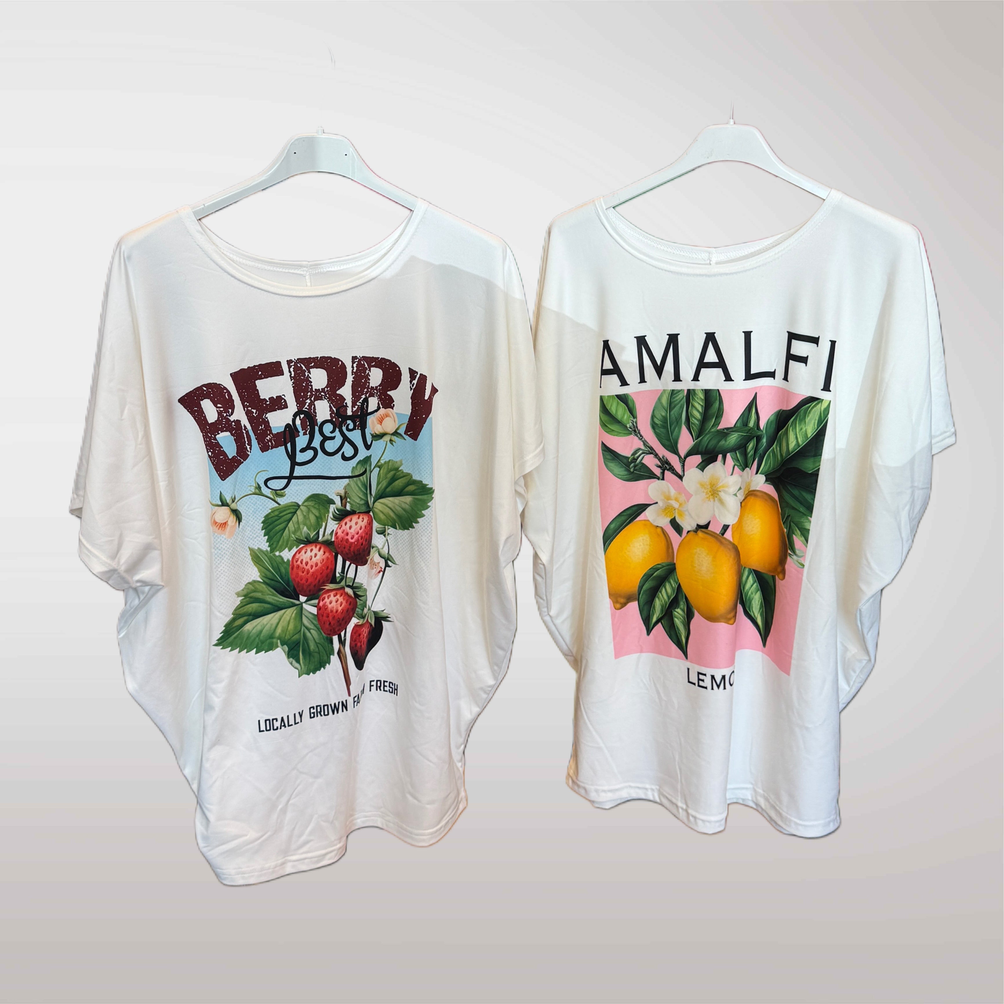 Damska Bluzka Truskawki Oversize
