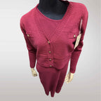 Zimowy Komplet Dzianinowy Sukienka + Sweter