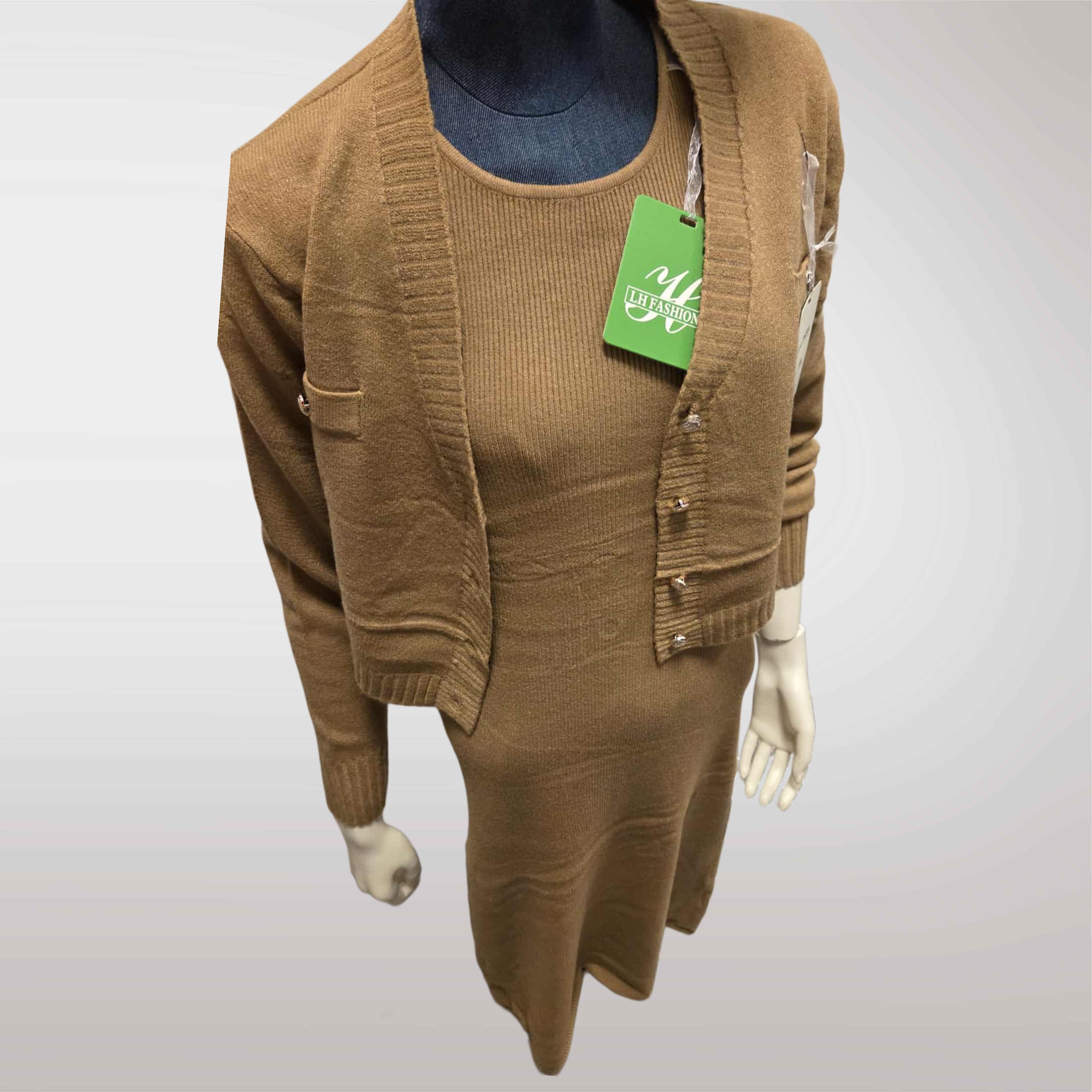 Zimowy Komplet Dzianinowy Sukienka + Sweter