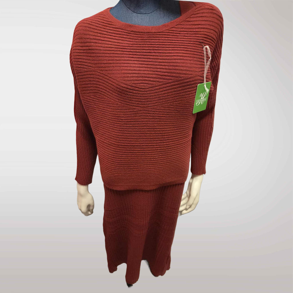 Damski Komplet Dzianinowy Sukienka i Sweter