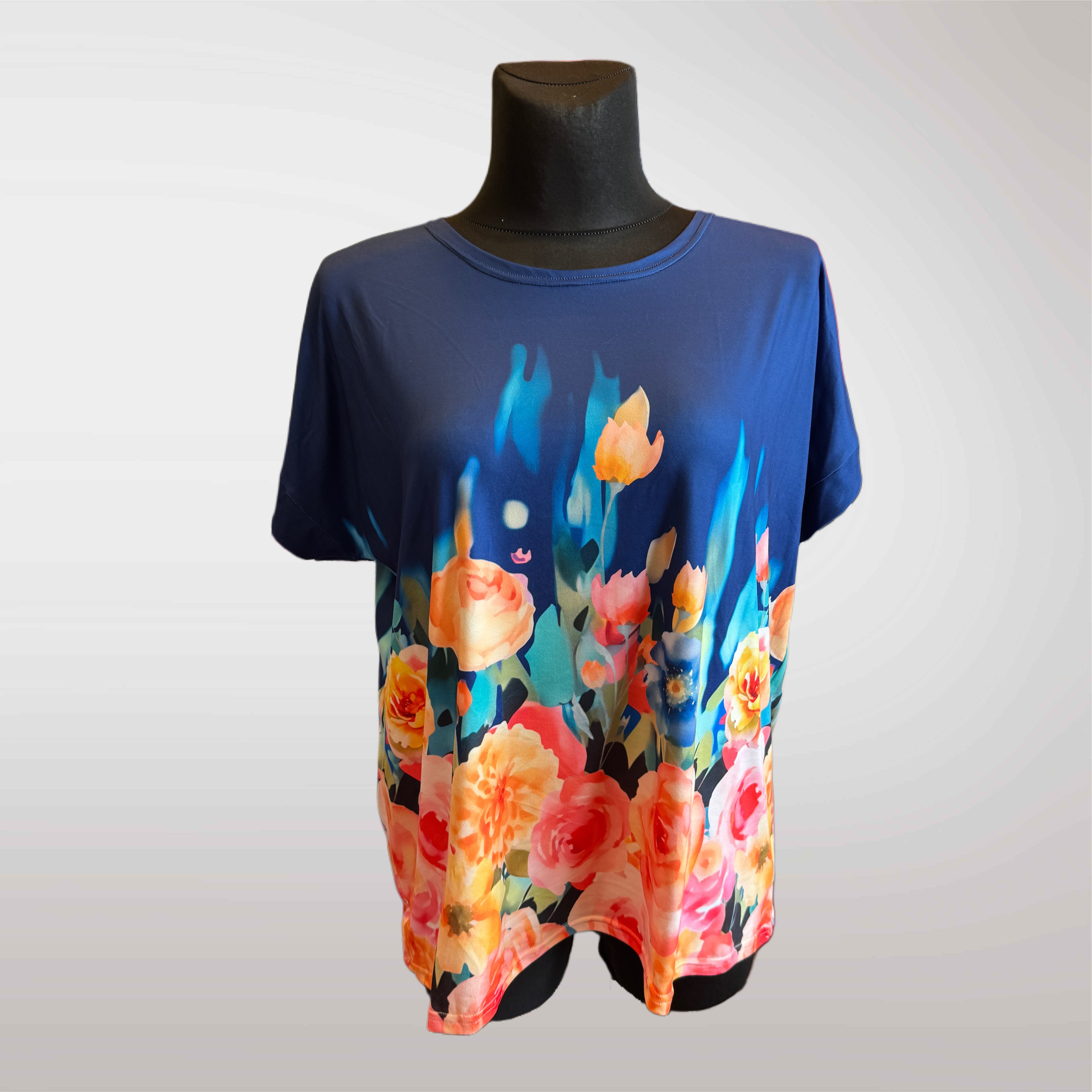 Damska Bluzka w Kwiaty Oversize
