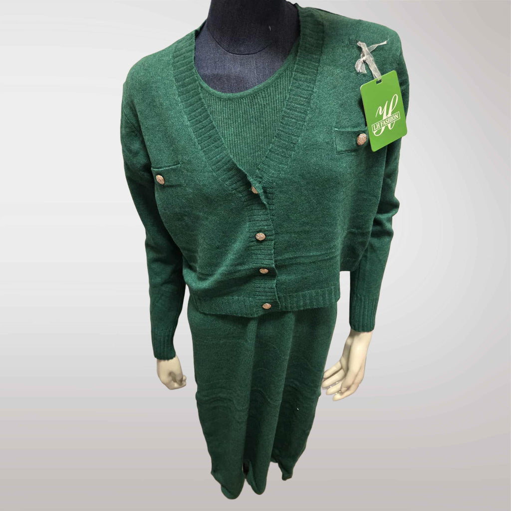 Zimowy Komplet Dzianinowy Sukienka + Sweter