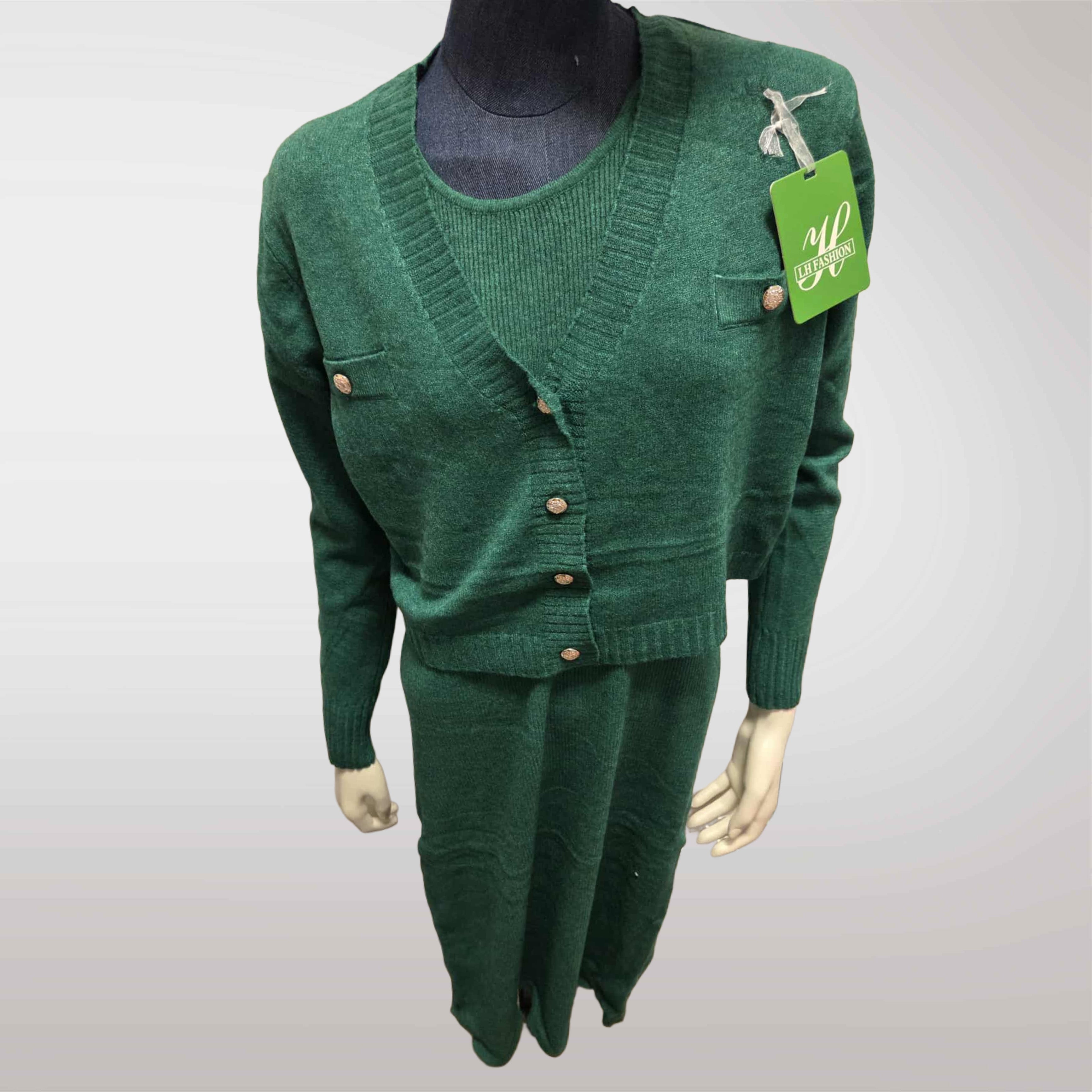 Zimowy Komplet Dzianinowy Sukienka + Sweter