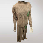 Damski komplet swetrowy z półgolfem: sweter + spodnie