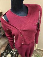 Zimowy Komplet Dzianinowy Sukienka + Sweter