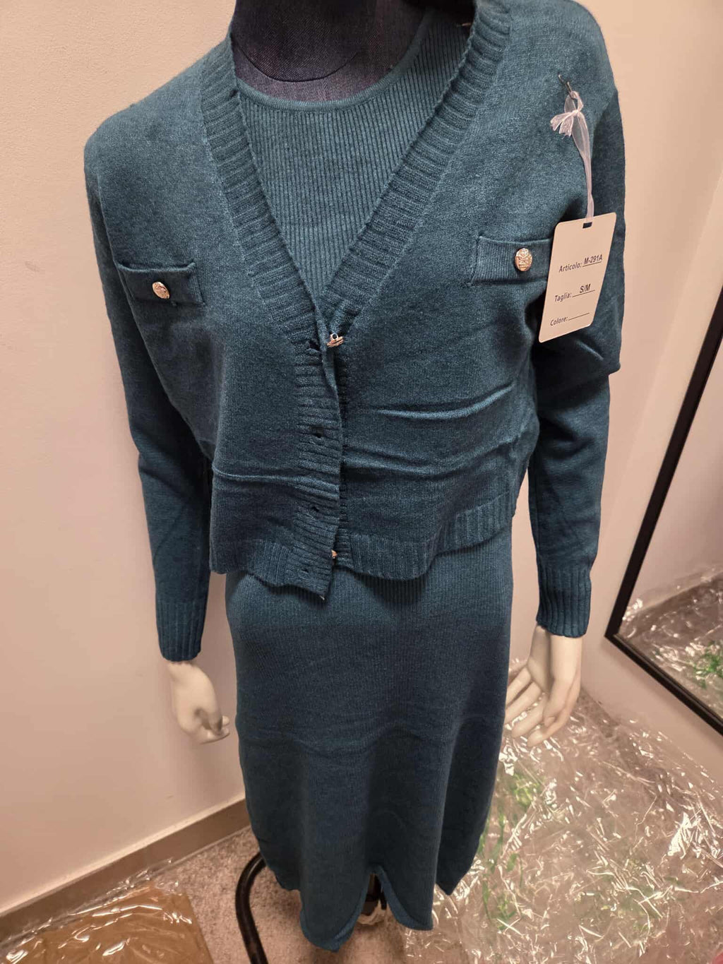 Zimowy Komplet Dzianinowy Sukienka + Sweter