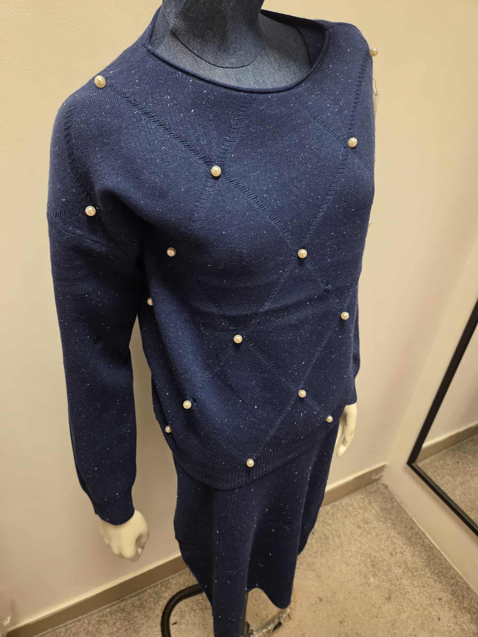 Damski Komplet Swetrowy Sukienka + Sweter