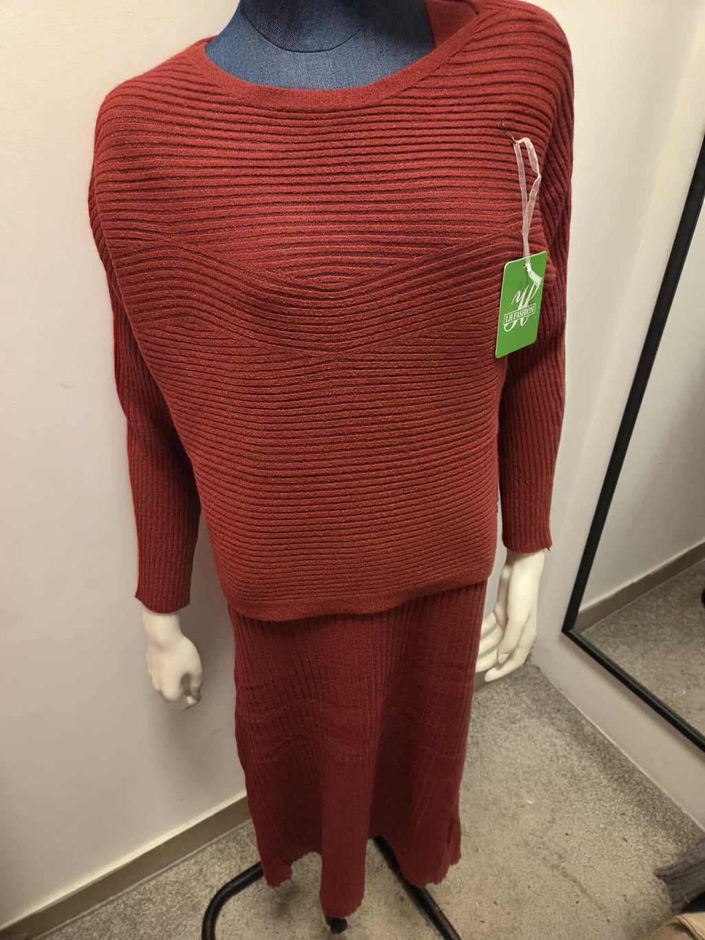 Damski Komplet Dzianinowy Sukienka i Sweter