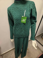 Damski komplet swetrowy z półgolfem: sweter + spodnie